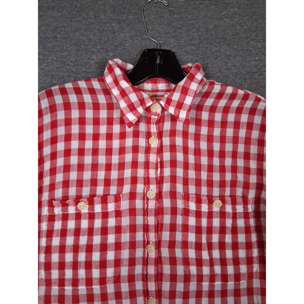 Ralph Lauren Denim Supply Womens Shirt Red Gingham Check Gauze Utility Prairie